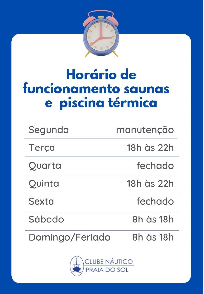 Horário Térmica/Saunas