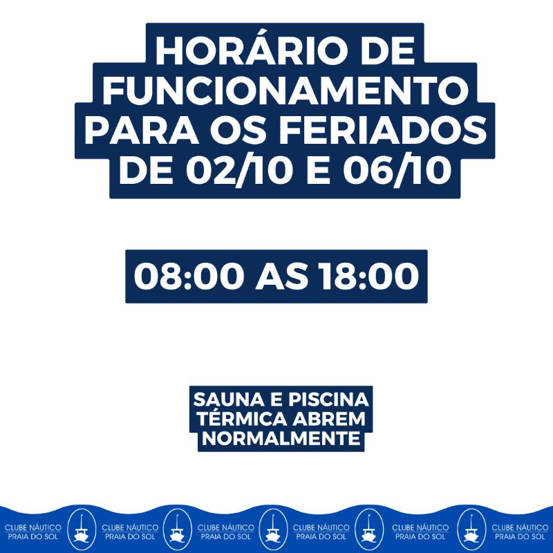 Feriados 02/10 e 06/10